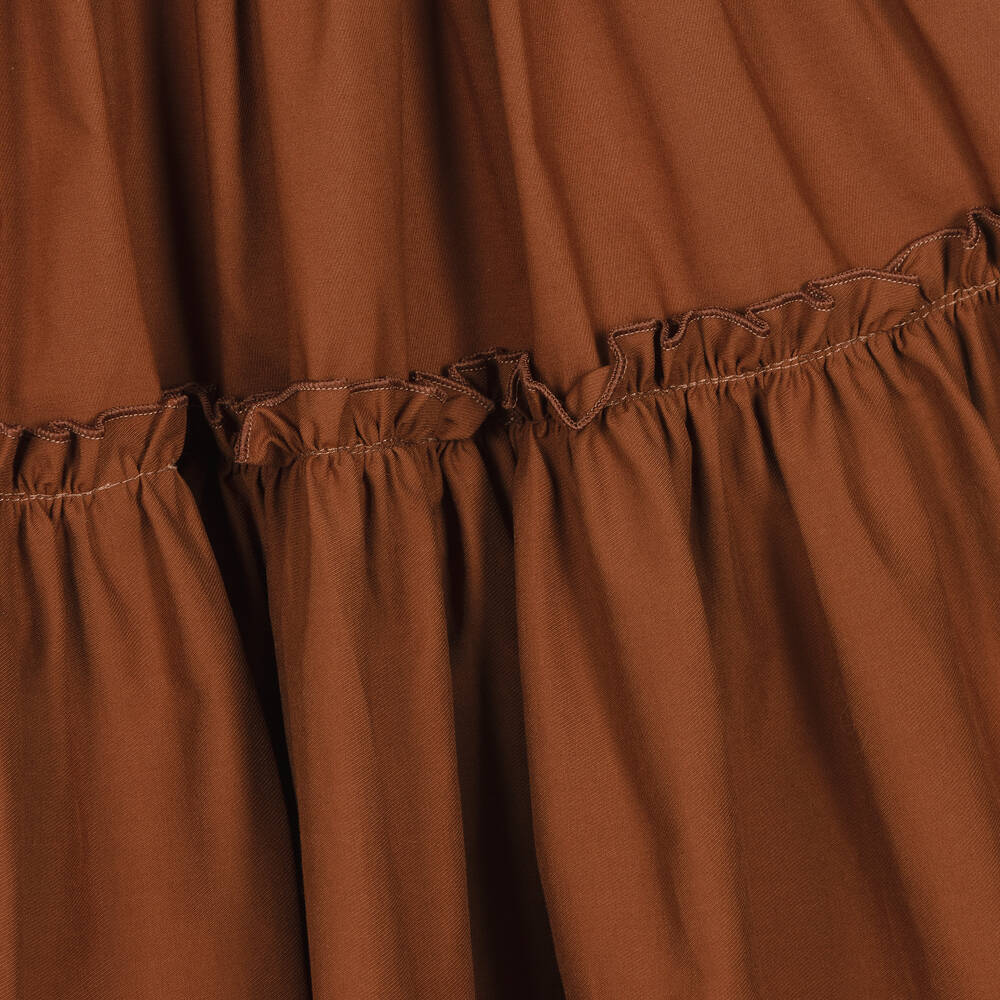 Fun & Fun-Girls Brown Sleeveless Tiered Dress | Childrensalon Outlet