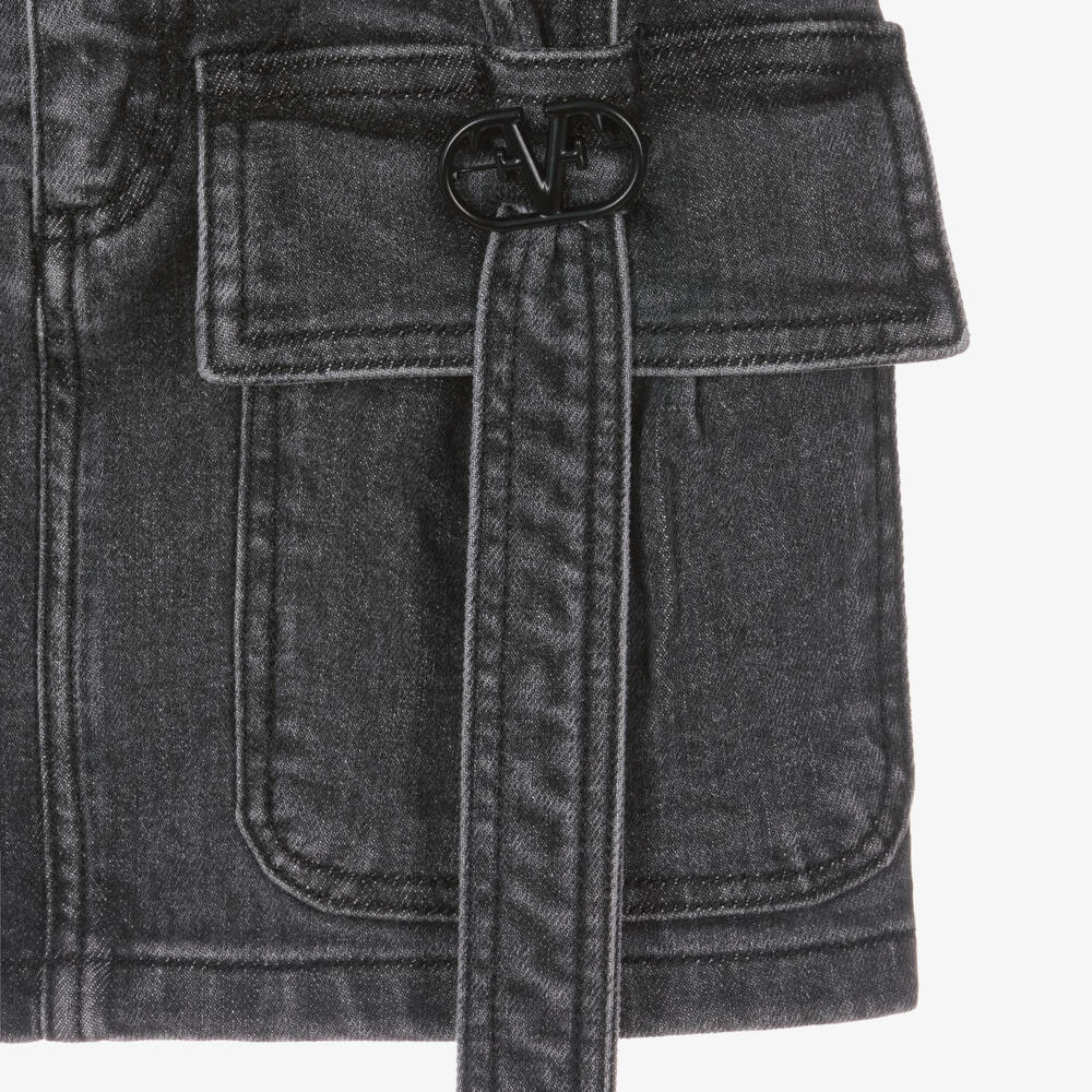 Fun & Fun-Girls Charcoal Stretch Denim Skirt | Childrensalon Outlet
