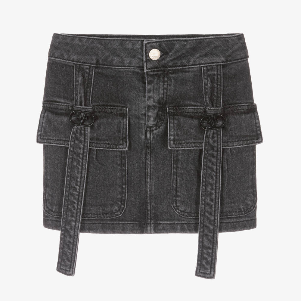 Fun & Fun-Girls Charcoal Stretch Denim Skirt | Childrensalon Outlet