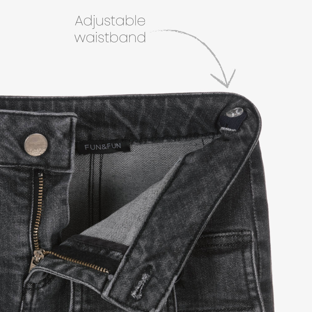 Fun & Fun-Girls Charcoal Stretch Denim Skirt | Childrensalon Outlet