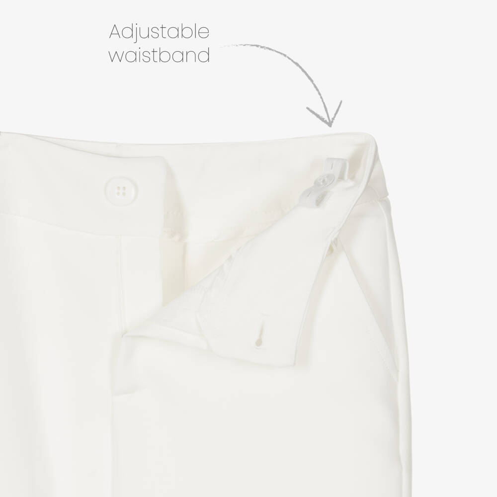 Fun & Fun Couture-بنطلون كريب عاجي كلاسيكي للبنات | Childrensalon Outlet