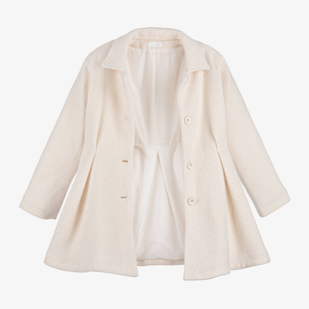 Fun & Fun-Girls Cream Knit Overcoat | Childrensalon Outlet