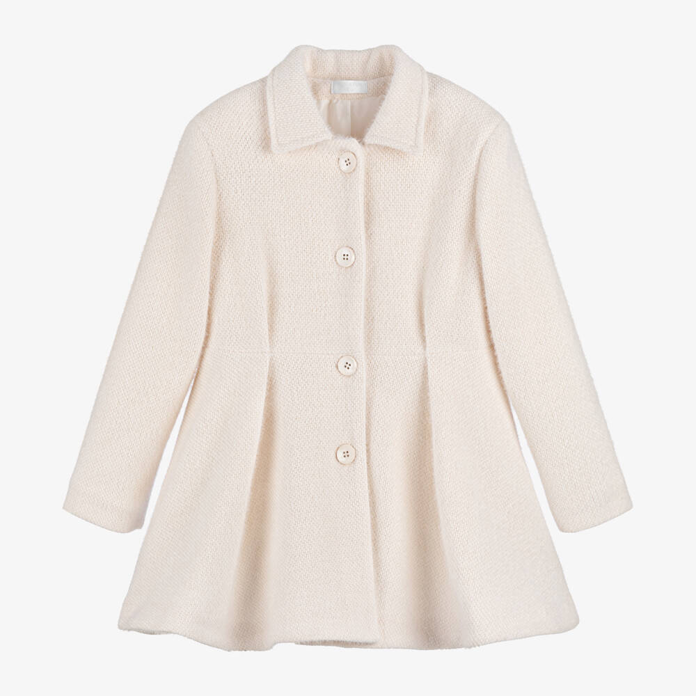 Fun & Fun-Girls Cream Knit Overcoat | Childrensalon Outlet