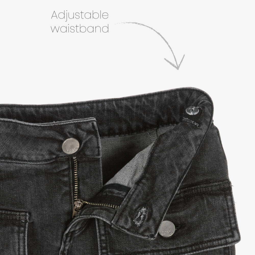 Fun & Fun-Girls Dark Grey Washed Denim Skirt | Childrensalon Outlet