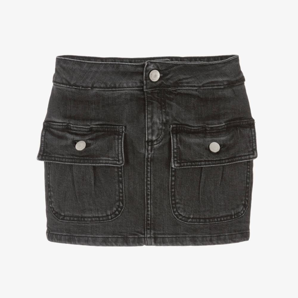 Fun & Fun-Girls Dark Grey Washed Denim Skirt | Childrensalon Outlet