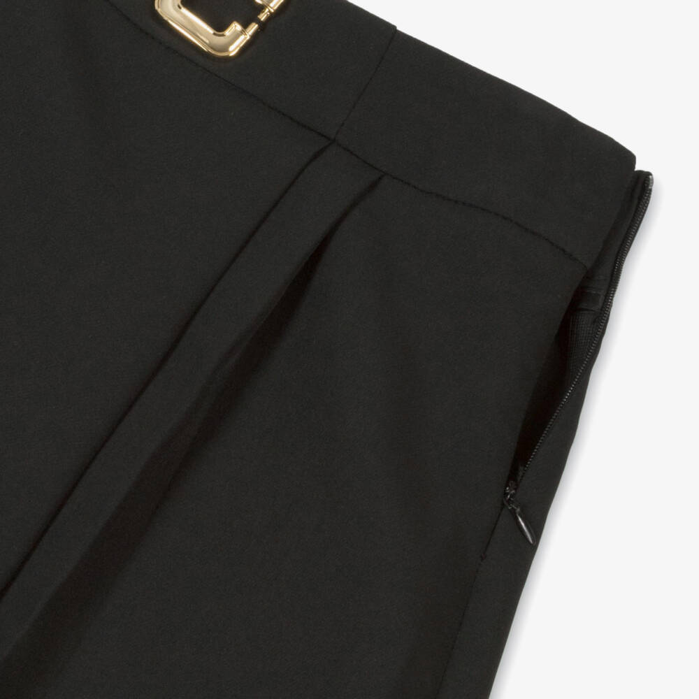 Fun & Fun-تنورة شورت مطوية للبنات بلون أسود أنيق | Childrensalon Outlet