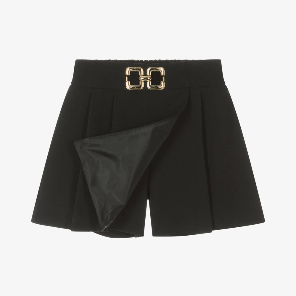 Fun & Fun-تنورة شورت مطوية للبنات بلون أسود أنيق | Childrensalon Outlet