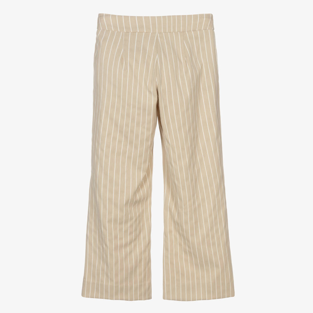 Fun & Fun-Элегантные бежевые брюки в полоску для девочек | Childrensalon Outlet