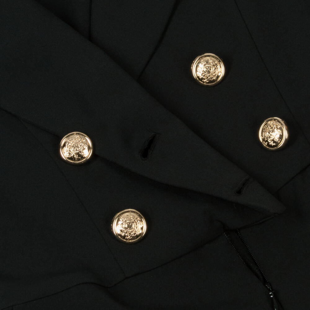 Fun & Fun-Girls Elegant Black Belted Romper | Childrensalon Outlet