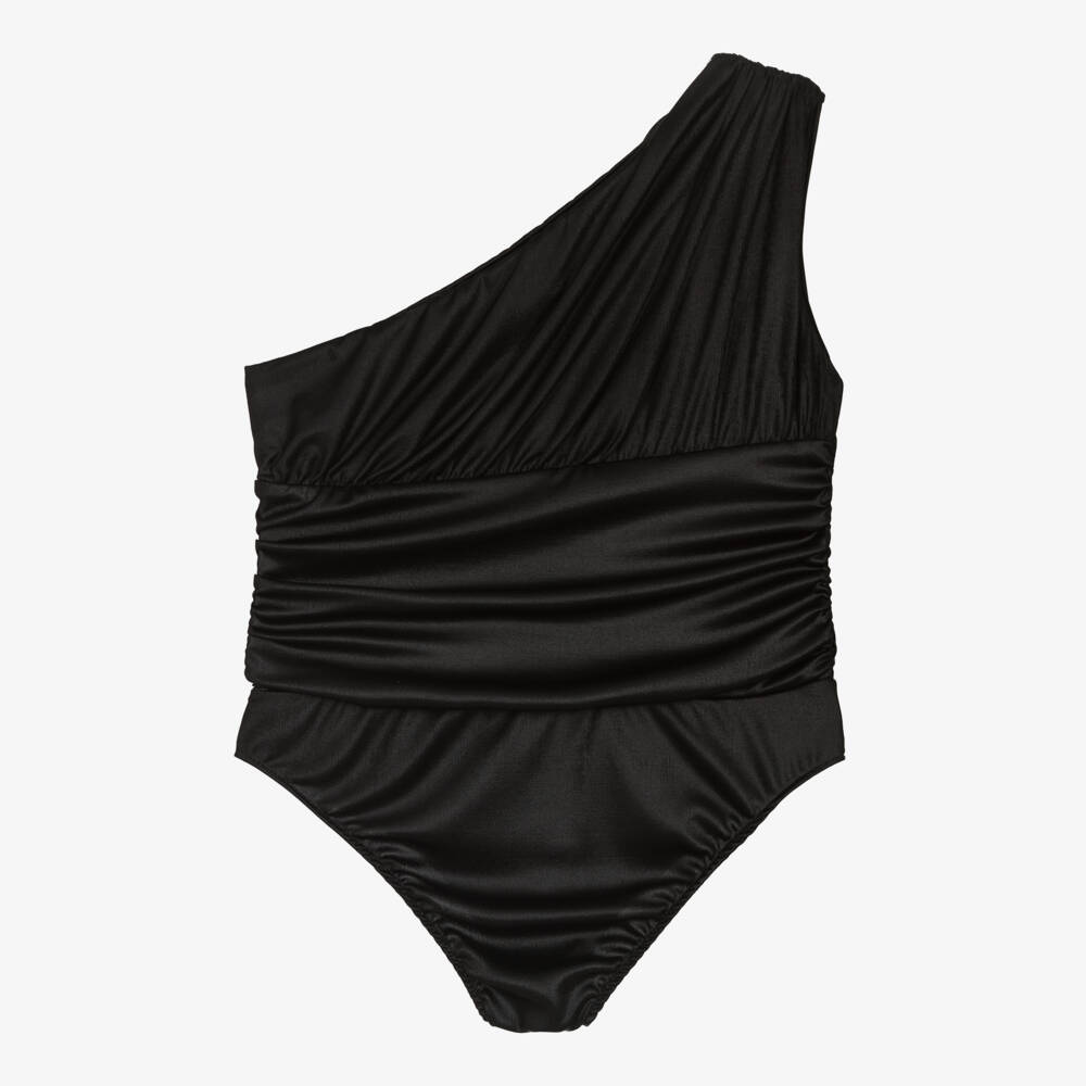 Fun & Fun Couture-بلوزة سوداء أنيقة بكتف واحد للبنات | Childrensalon Outlet