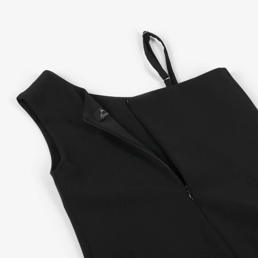 Fun & Fun Couture-Girls Elegant Black Ruffle Shoulder Dress | Childrensalon Outlet