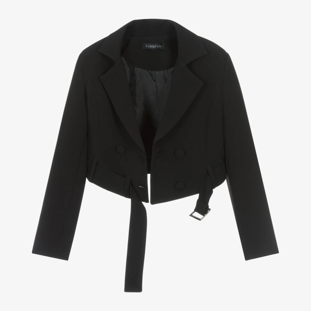 Fun & Fun-Girls Elegant Black Short Jacket | Childrensalon Outlet