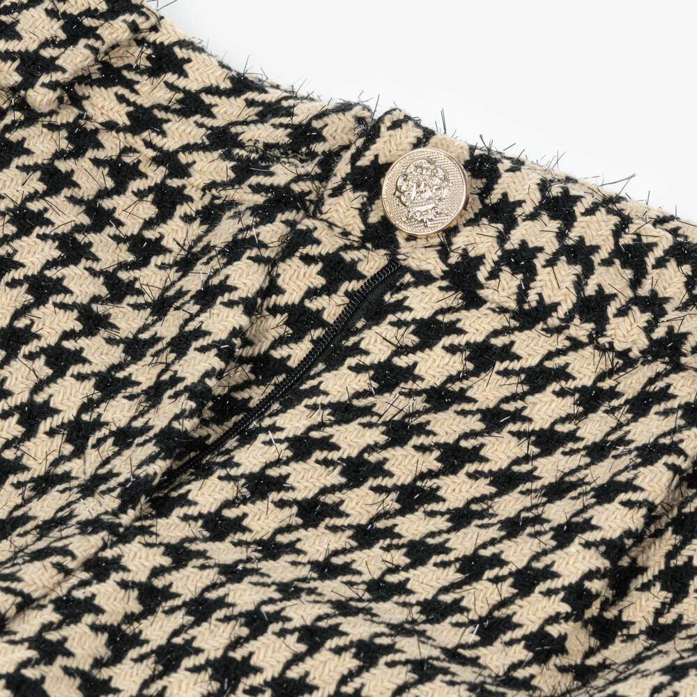 Fun & Fun-شورت تويد أنيق بنقشة هوندستوث للبنات | Childrensalon Outlet