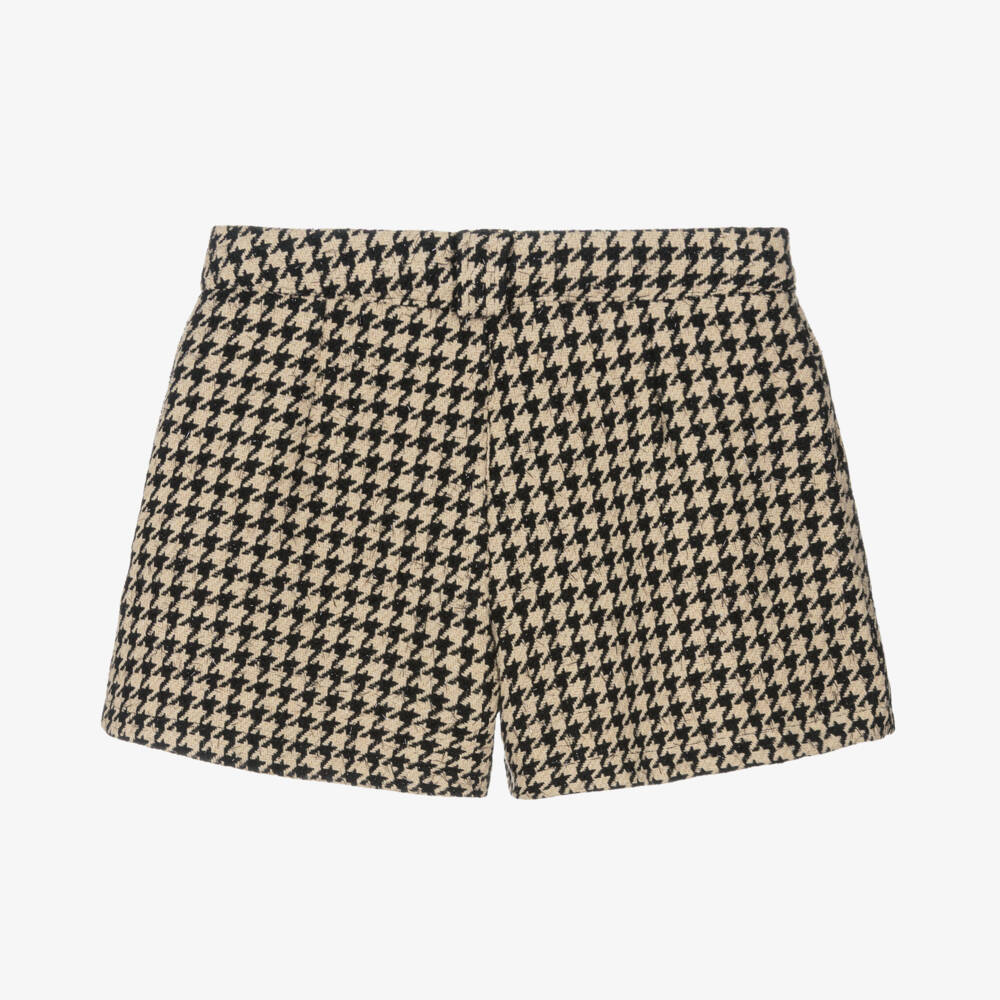 Fun & Fun-شورت تويد أنيق بنقشة هوندستوث للبنات | Childrensalon Outlet