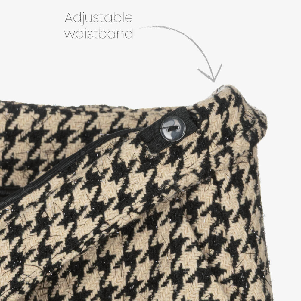 Fun & Fun-شورت تويد أنيق بنقشة هوندستوث للبنات | Childrensalon Outlet