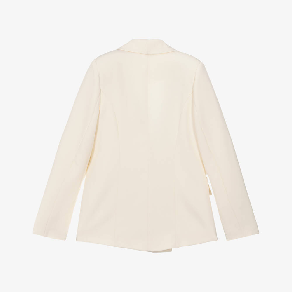 Fun & Fun-Girls Elegant Ivory Buttoned Jacket | Childrensalon Outlet