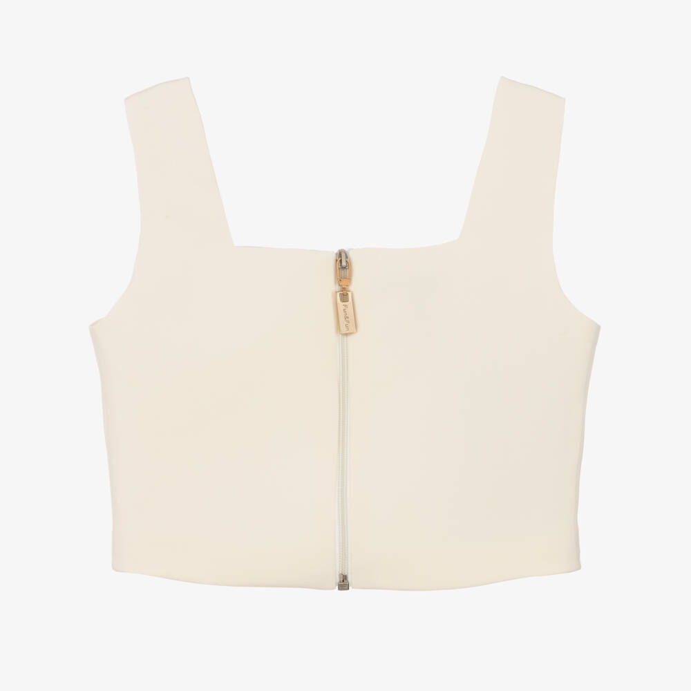 Fun & Fun-Girls Elegant Ivory Gold Accent Blouse | Childrensalon Outlet