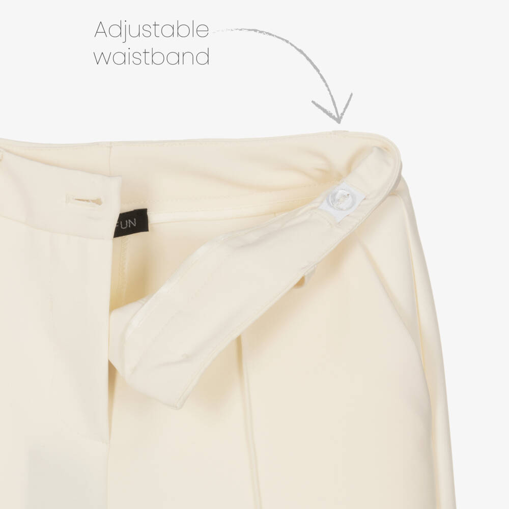 Fun & Fun-Girls Elegant Ivory Pintuck Pants | Childrensalon Outlet