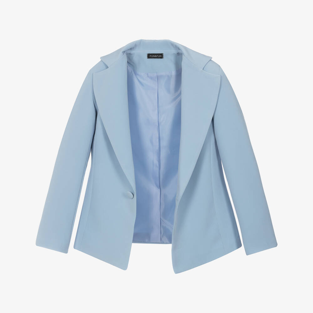 Fun & Fun-Girls Elegant Powder Blue Blazer | Childrensalon Outlet