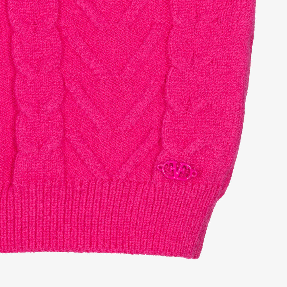 Fun & Fun-Girls Fuchsia Cable Knit Jumper | Childrensalon Outlet