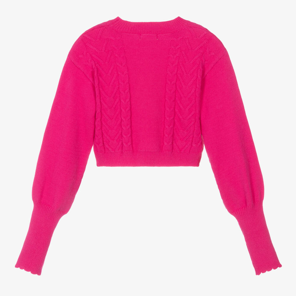 Fun & Fun-Girls Fuchsia Cable Knit Jumper | Childrensalon Outlet