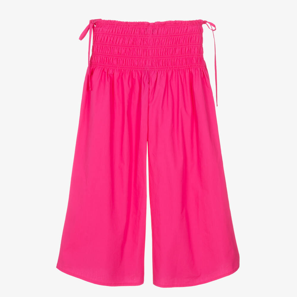 Fun & Fun-Girls Fuchsia Pink Cotton Trousers | Childrensalon Outlet