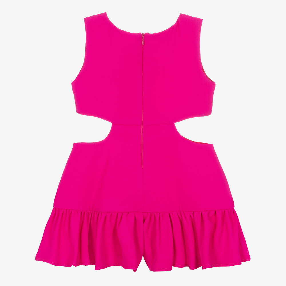 Fun & Fun-Girls Fuchsia Pink Open-Side Playsuit | Childrensalon Outlet