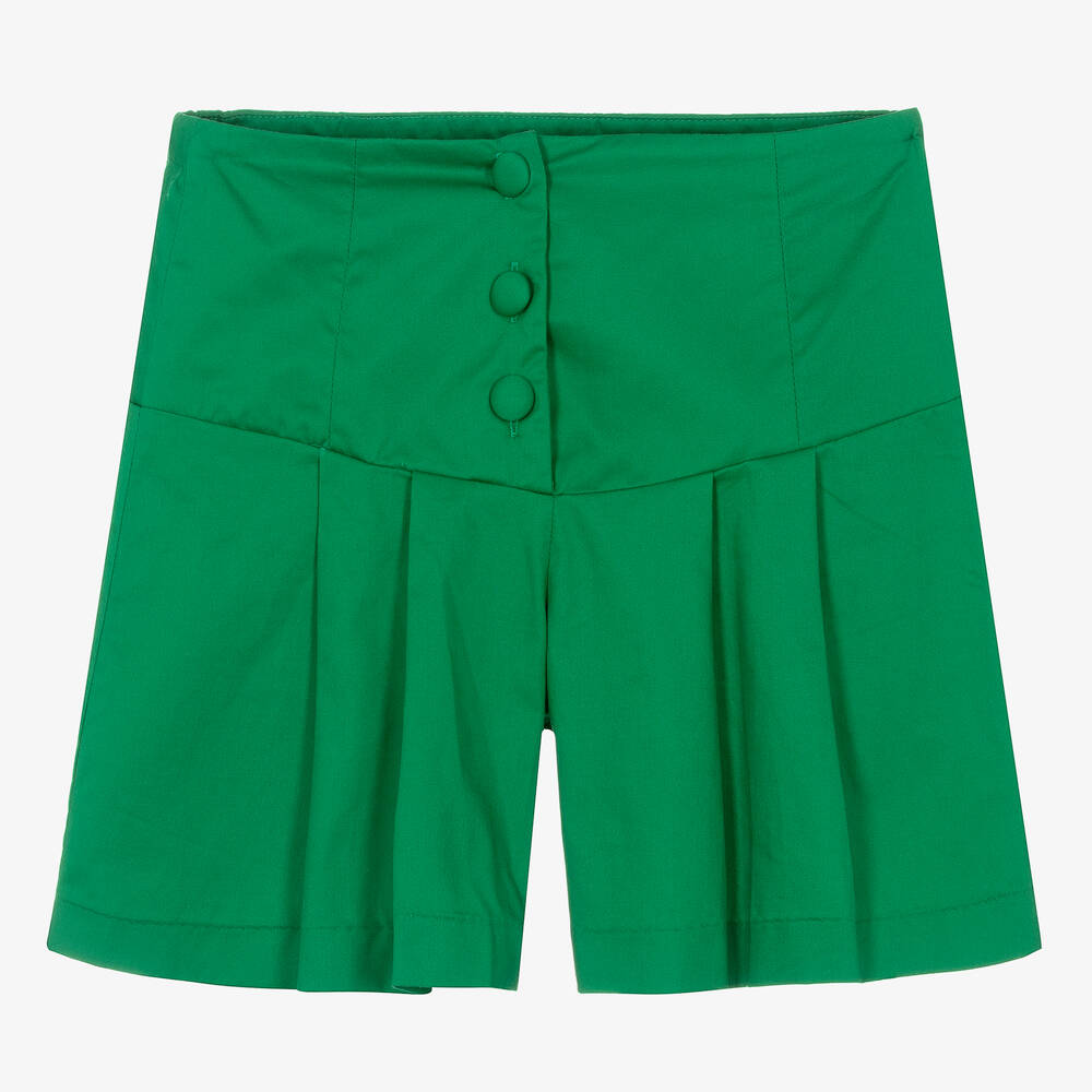 Fun & Fun - Girls Green Button Shorts | Childrensalon