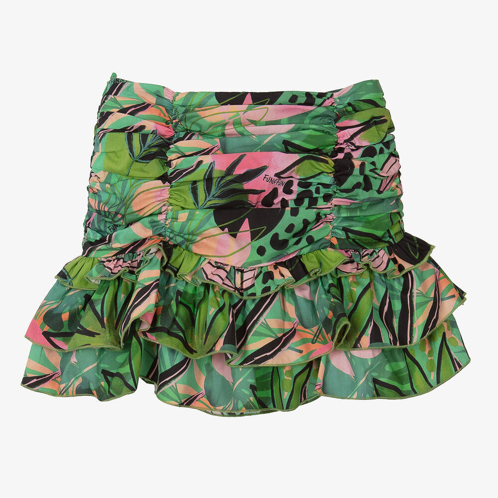 Fun & Fun-Girls Green Cotton Skirt | Childrensalon Outlet