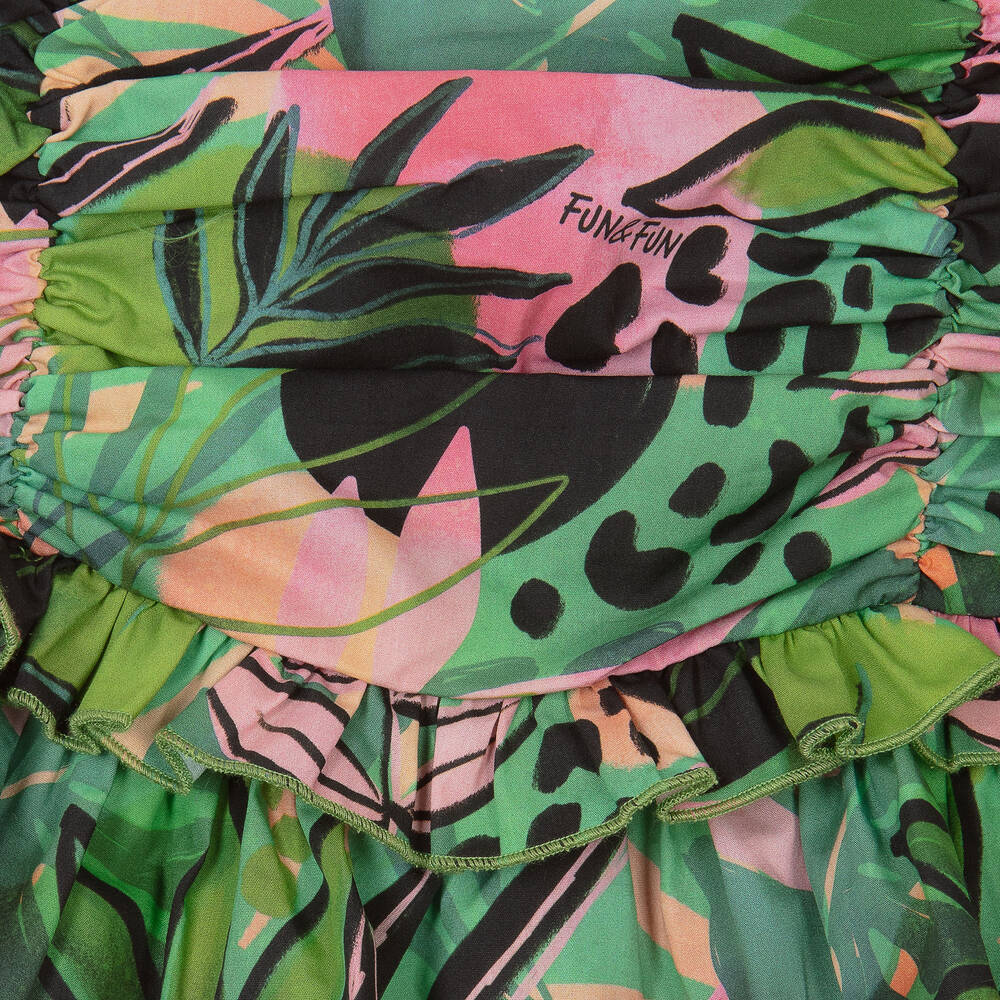 Fun & Fun-Girls Green Cotton Skirt | Childrensalon Outlet