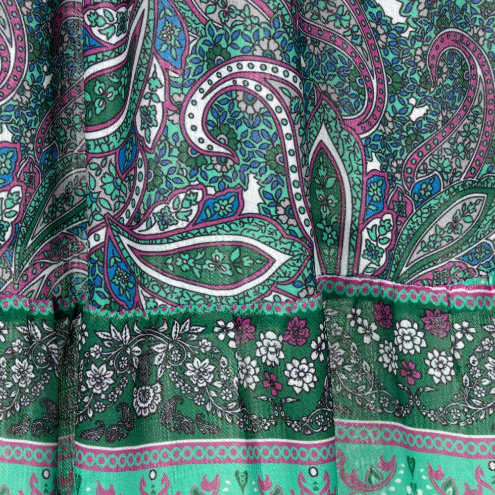 Fun & Fun Chic-Girls Green Paisley Dress | Childrensalon Outlet