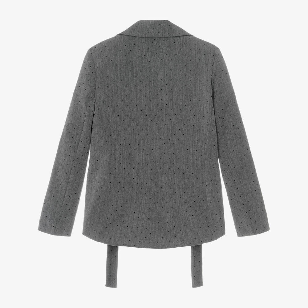 Fun & Fun-Girls Grey Diamanté Stud Blazer | Childrensalon Outlet