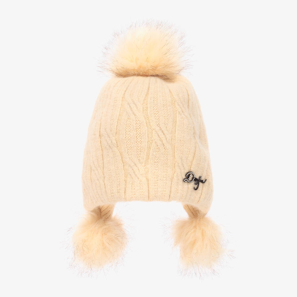 Fun & Fun - Girls Ivory Angora Wool Hat | Childrensalon