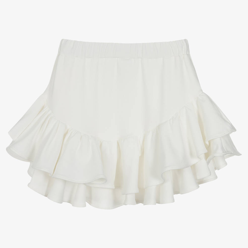 Fun & Fun Chic-Girls Ivory Cotton Jersey Skirt | Childrensalon Outlet