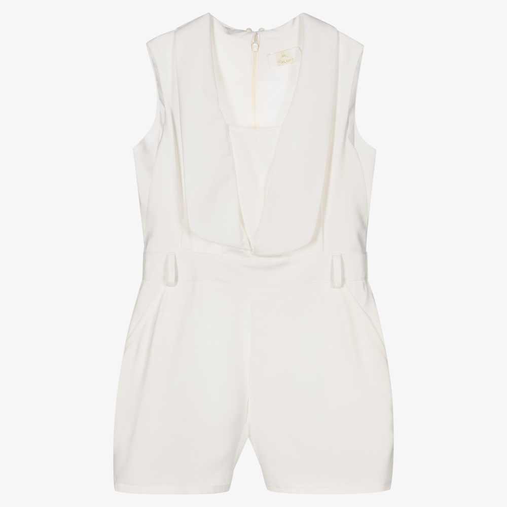 Fun & Fun Кутюр-Кремовый хлопковый комбинезон для девочек | Childrensalon Outlet