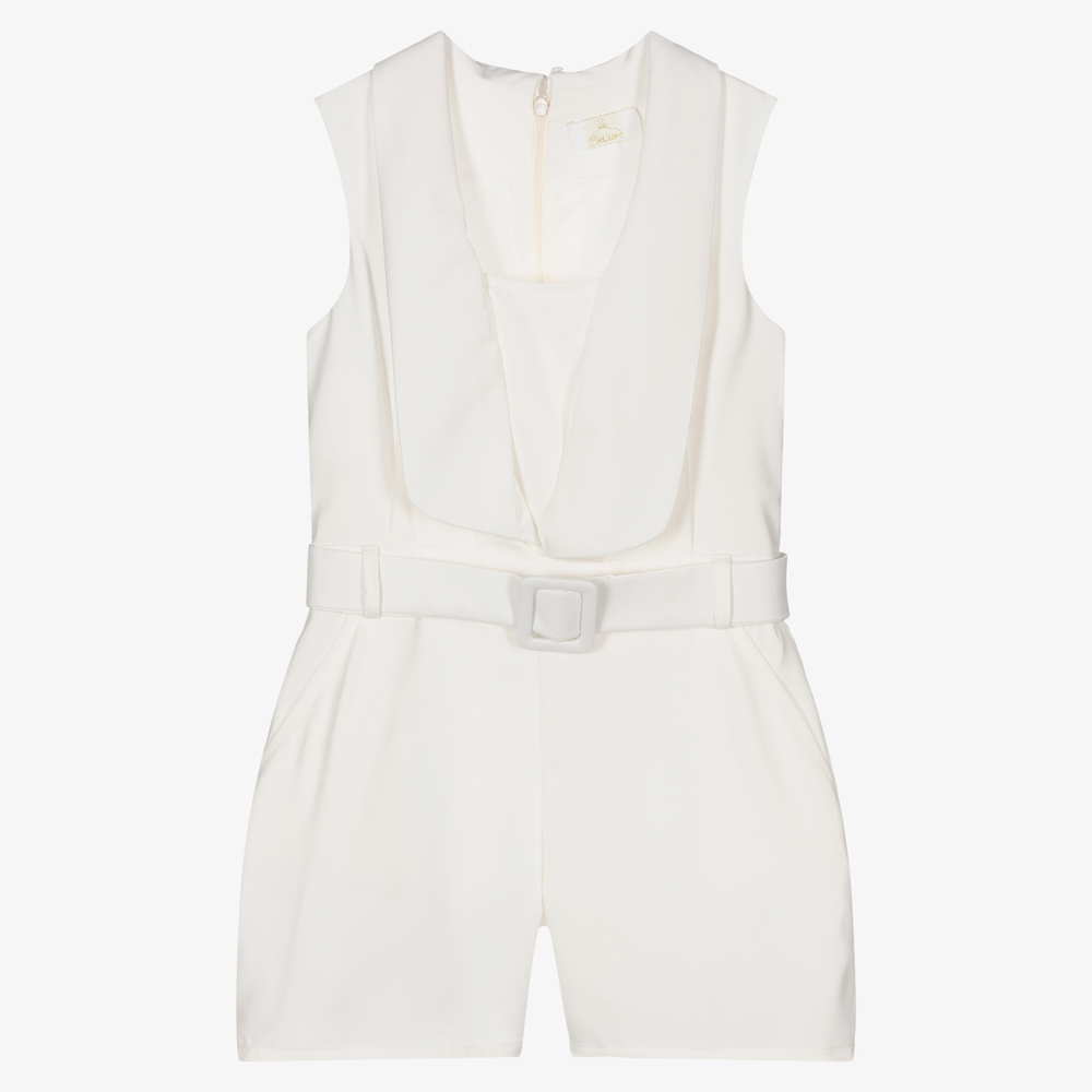 Fun & Fun Couture - Girls Ivory Cotton Playsuit | Childrensalon