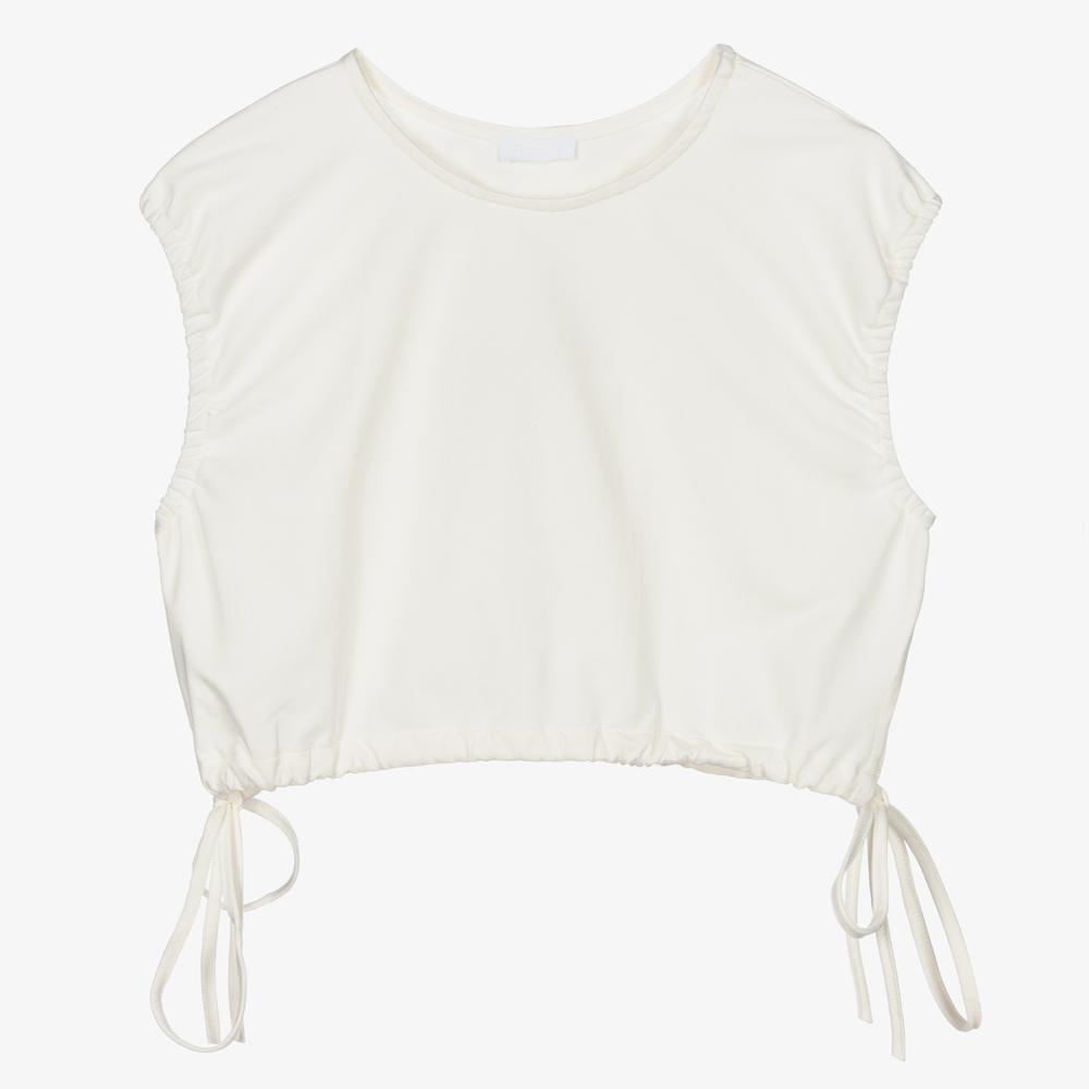 Fun & Fun - Girls Ivory Cotton Top | Childrensalon