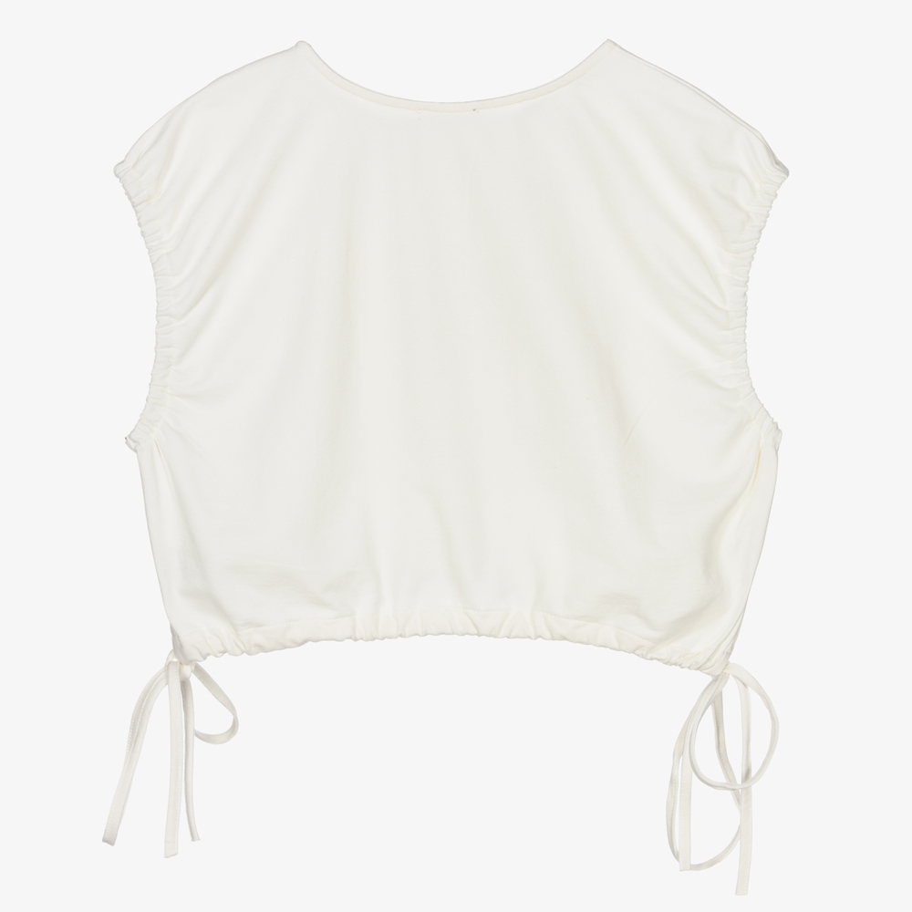 Fun & Fun-Кремовый хлопковый топ для девочек | Childrensalon Outlet