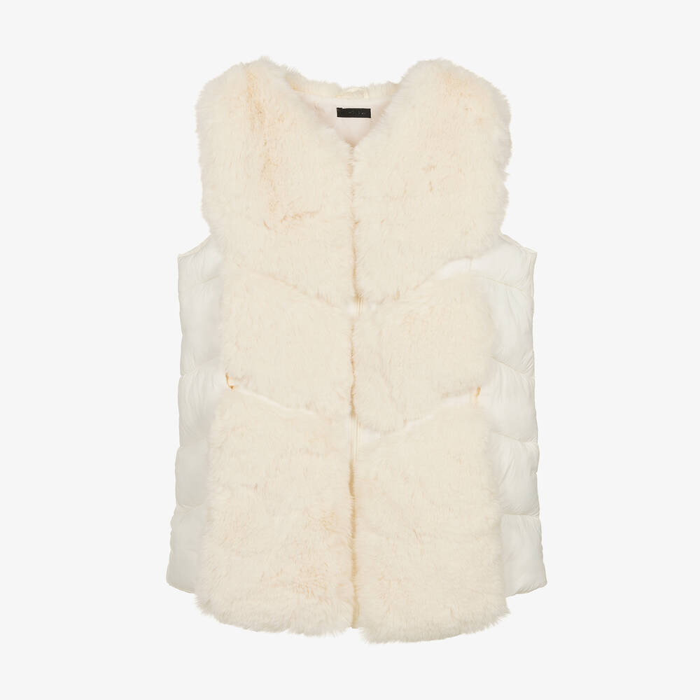 Fun & Fun - Gilet ivoire en fausse fourrure | Childrensalon