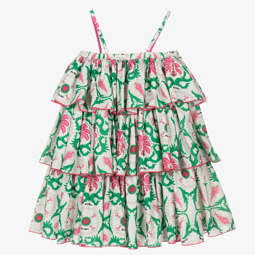 Fun & Fun-Girls Ivory Floral Crêpe Dress | Childrensalon Outlet