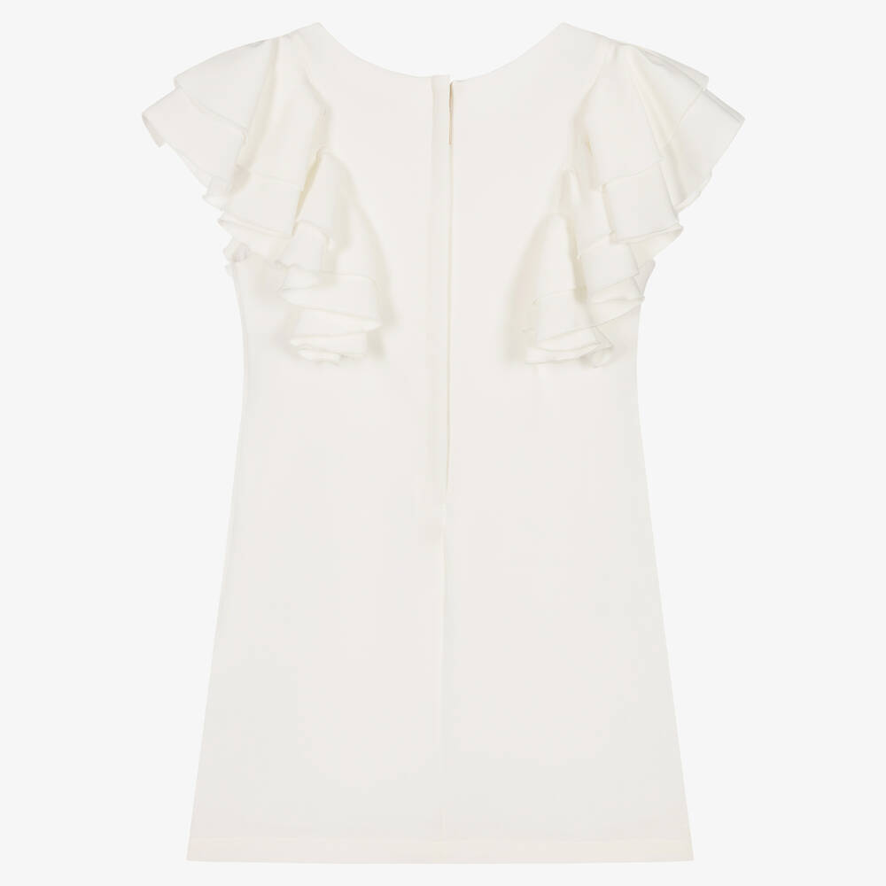 Fun & Fun-Girls Ivory Frill Sleeve Dress | Childrensalon Outlet