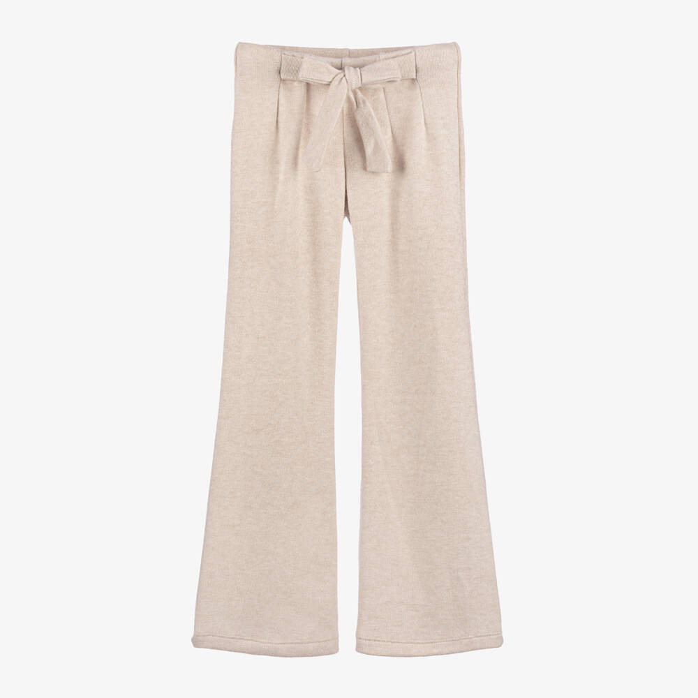 Fun & Fun-Girls Ivory Knit Flared Trousers | Childrensalon Outlet