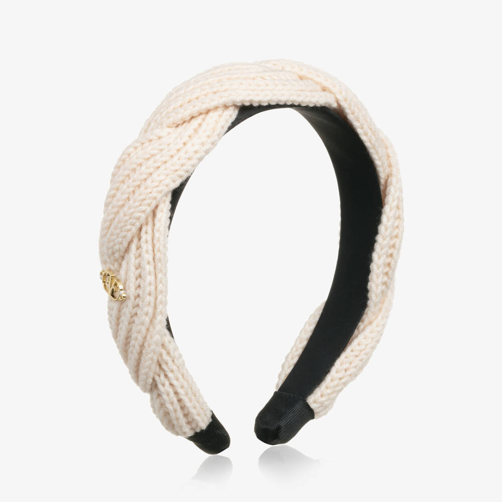 Fun & Fun-Girls Ivory Knit Textured Headband | Childrensalon Outlet