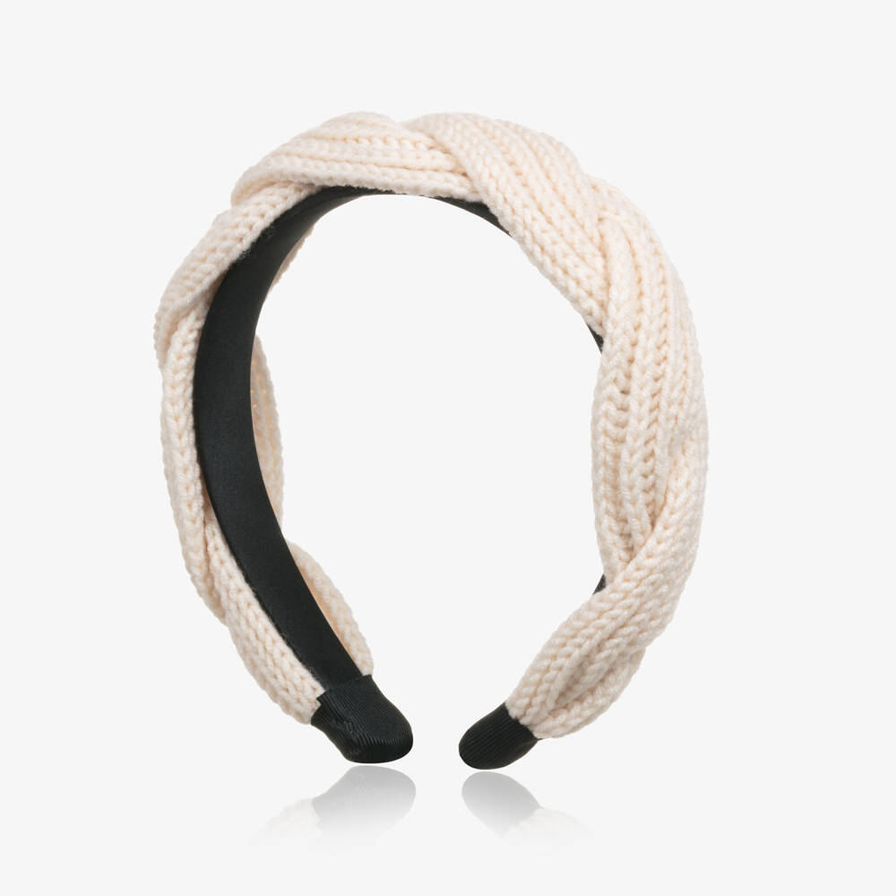Fun & Fun-Girls Ivory Knit Textured Headband | Childrensalon Outlet