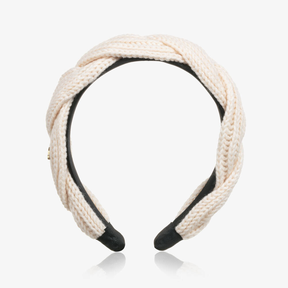 Fun & Fun-Girls Ivory Knit Textured Headband | Childrensalon Outlet