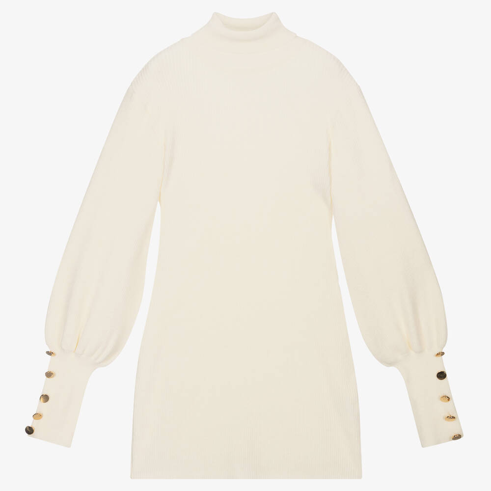 Fun & Fun-Girls Ivory Knitted Dress | Childrensalon Outlet