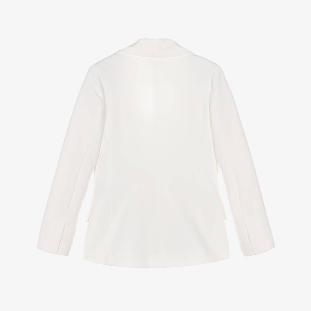 Fun & Fun-Girls Ivory Longline Blazer with Lace & Sequins | Childrensalon Outlet