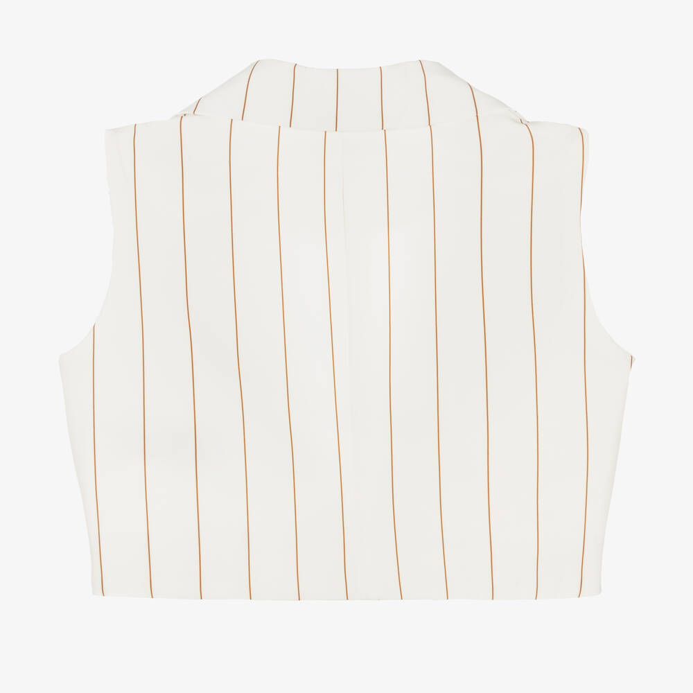 فن آند فن-جيليه بدلة تويل مقلم لون عاجي للبنات | Childrensalon Outlet