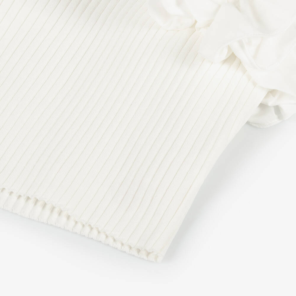 Fun & Fun-بلوزة عاجية بأكمام بوبلين للبنات | Childrensalon Outlet