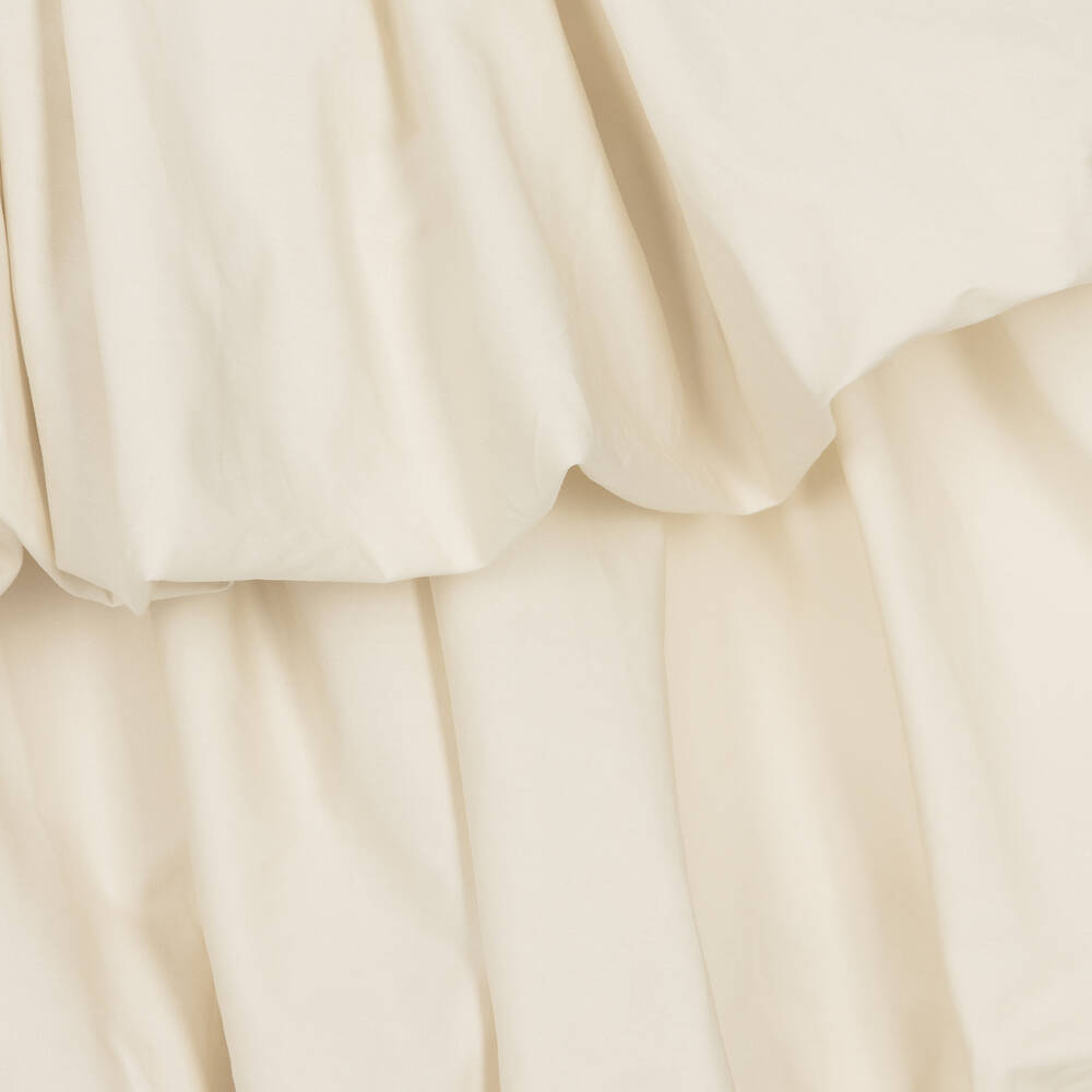Fun & Fun-Girls Ivory Puffed Cotton Poplin Dress | Childrensalon Outlet